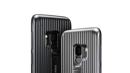 „Samsung Protective Standing Cover“ – dėklas, skirtas „Samsung Galaxy S9“ su atramėle (sidabrinis)