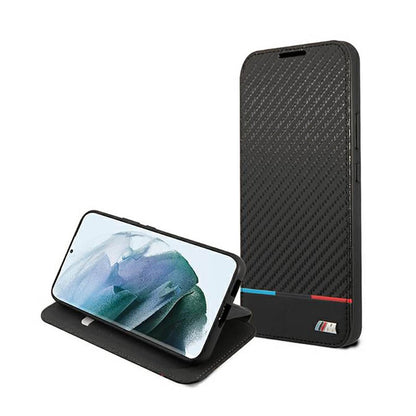 BMW knygos tipo M kolekcijos trikampiai – dėklas, skirtas „Samsung Galaxy S22+“ (juodas)