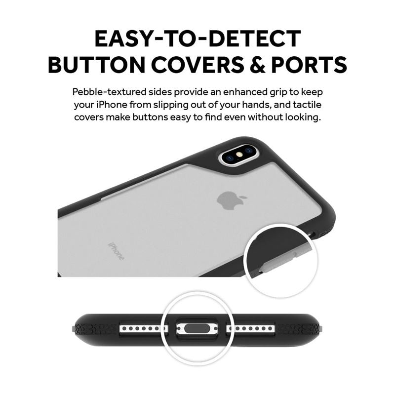 Griffin Survivor Endurance – dėklas, skirtas „iPhone Xs Max“ (skaidrus / pilkas)