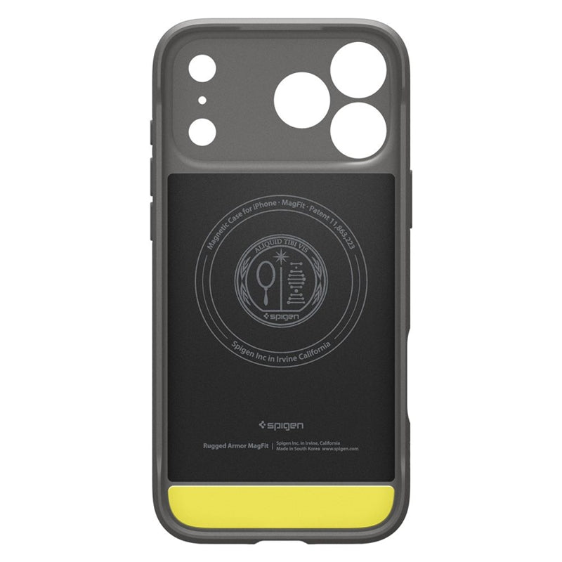 Spigen Rugged Armor Mag MagSafe – dėklas iPhone 17 Pro (pilkos spalvos)