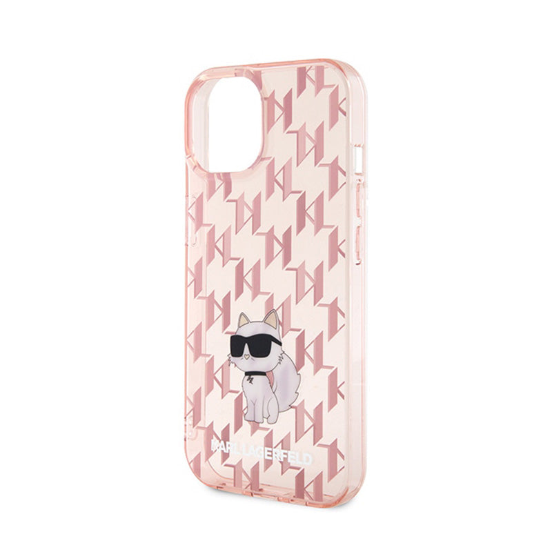 Karl Lagerfeld Monogram Choupette – „iPhone 15“ dėklas (rožinis)