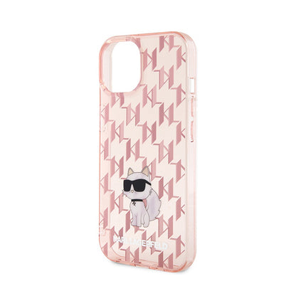 Karl Lagerfeld Monogram Choupette – „iPhone 15“ dėklas (rožinis)