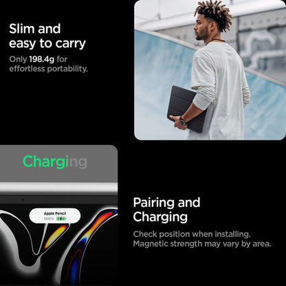 Spigen Liquid Air Folio – dėklas, skirtas iPad Pro 11" (M5, 2025 / M4, 2024) (juodas)