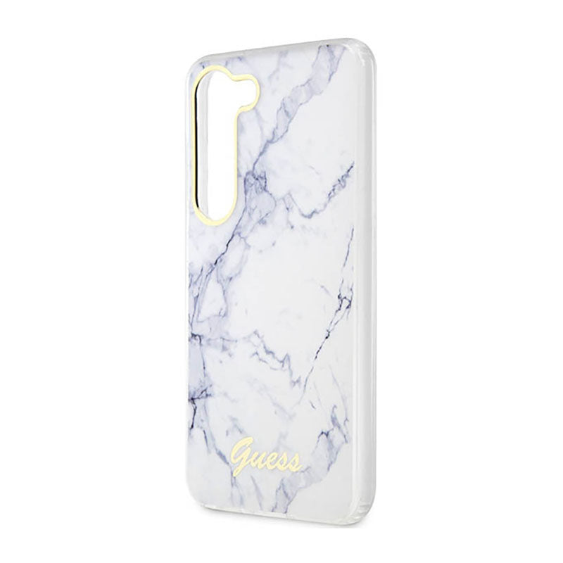Guess Marble Collection - dėklas, skirtas Samsung Galaxy S23 (baltas)