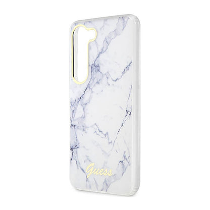 Guess Marble Collection - dėklas, skirtas Samsung Galaxy S23 (baltas)