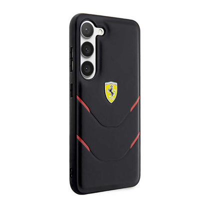 Ferrari Hot Stamp Lines – dėklas Samsung Galaxy S23 (juodas)