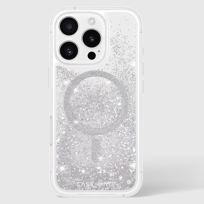 Case-Mate Waterfall MagSafe – dėklas, skirtas iPhone 16 Pro (sidabrinis)