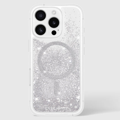 Case-Mate Waterfall MagSafe – dėklas, skirtas iPhone 16 Pro (sidabrinis)