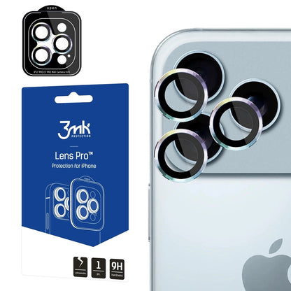 3mk Objektyvo apsauga Pro - Kameros objektyvo stiklas, skirtas iPhone 17 Pro / iPhone 17 Pro Max (Vaivorykštės spalvos)