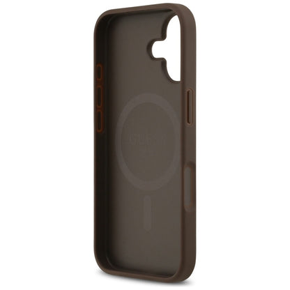 Guess 4G Circle Classic Logo MagSafe – dėklas iPhone 17 (rudas)