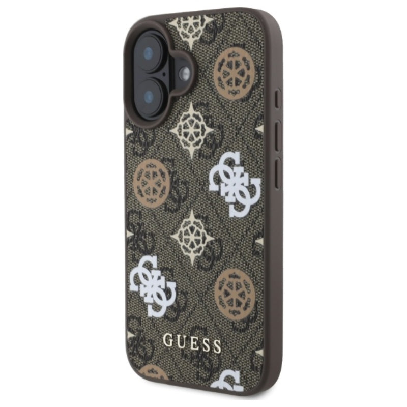 Guess Peony ant 4G foninis pagrindas su MagSafe - dėklas iPhone 16 (rudos spalvos)