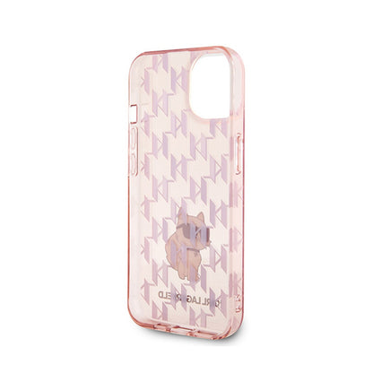 Karl Lagerfeld Monogram Choupette – „iPhone 15“ dėklas (rožinis)