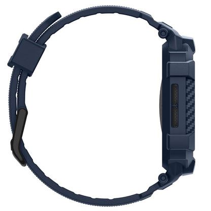 Spigen Rugged Armor Pro V2 – Diržas su dėklu, skirtas Apple Watch 10 / 11 42 mm (Tamsiai mėlynas)