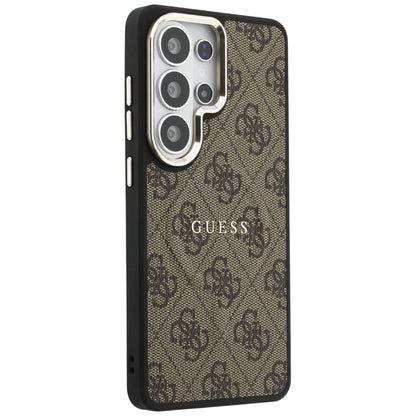 Guess 4G reljefinis prsten MagSafe dėklas "Samsung Galaxy S26 Ultra" (rudos spalvos)