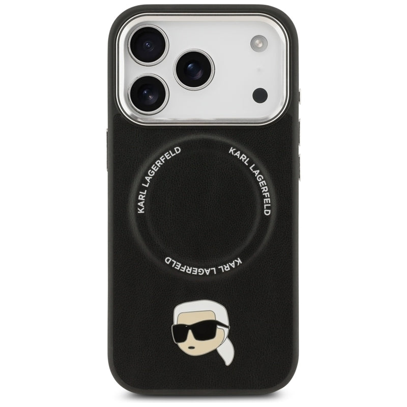 Karl Lagerfeld Karl Pin MagSafe – dėklas iPhone 17 Pro (juodas)