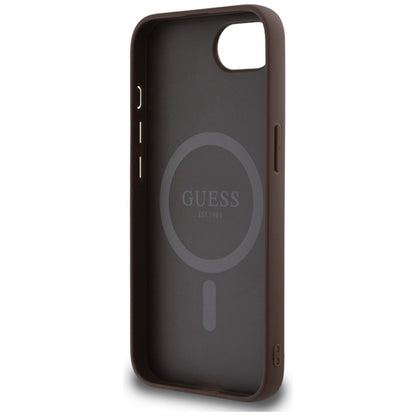 Guess 4G Ring Triangle Logo MagSafe – „iPhone 16e“ dėklas (rudas)