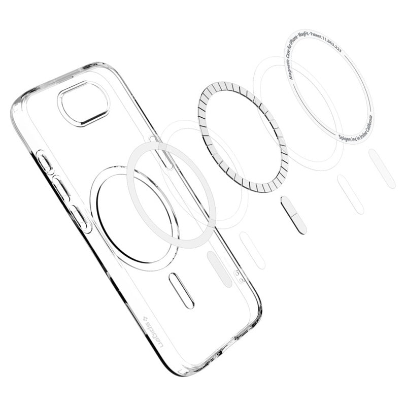 Spigen Liquid Crystal Mag MagSafe dėklas iPhone 17e / 16e (Skaidrus)