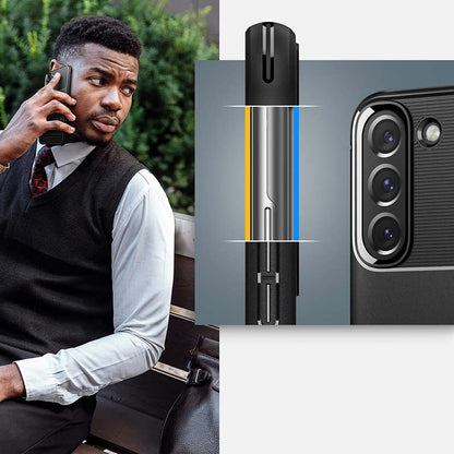 Spigen Rugged Armor - dėklas skirtas Samsung Galaxy S22 (juodas)