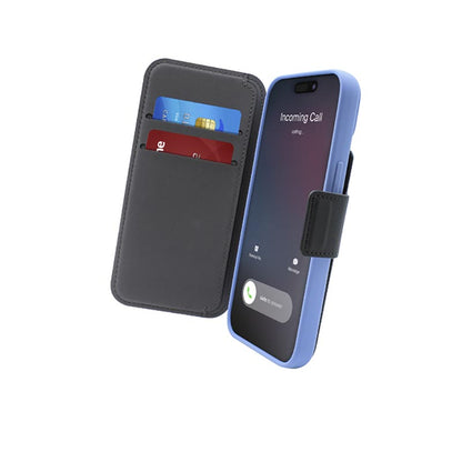 PURO Folio MagSafe dėklas – 2 viename dėklas, skirtas iPhone 14 Pro / 13 Pro (juoda)