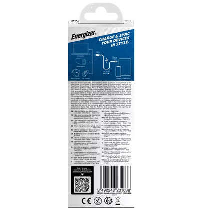Energizer Ultimate – USB-A į Lightning jungiamasis laidas, MFi sertifikuotas, 2 m (mėlynas)