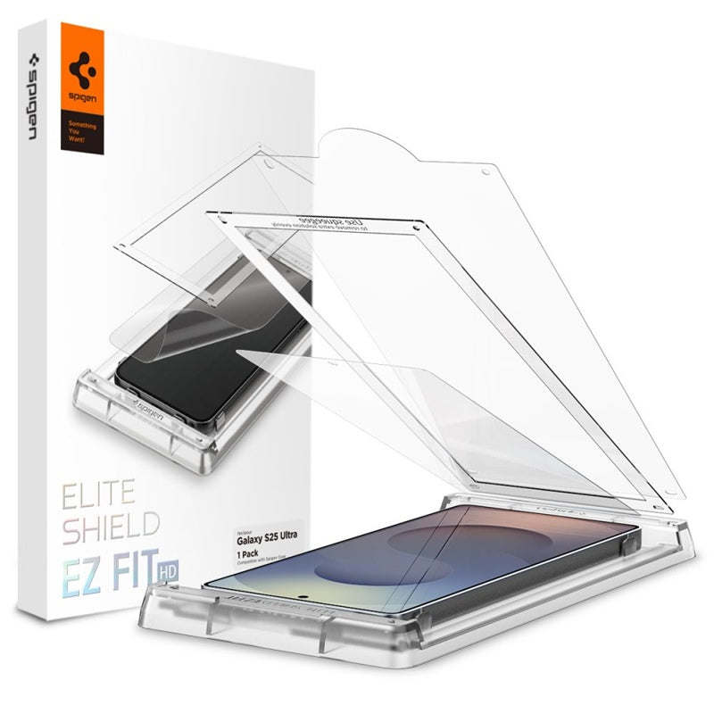 Spigen Elite Shield EZ Fit HD – hidrogelinė ekrano apsauga, skirta Samsung Galaxy S25 Ultra (skaidri)