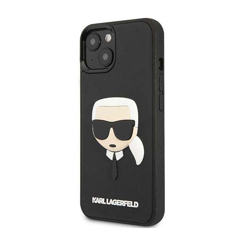 Karl Lagerfeld 3D guminė Karlo galva – dėklas, skirtas iPhone 14 Plus (juodas)
