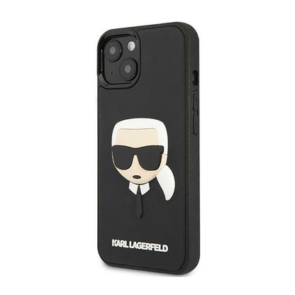 Karl Lagerfeld 3D guminė Karlo galva – dėklas, skirtas iPhone 14 Plus (juodas)