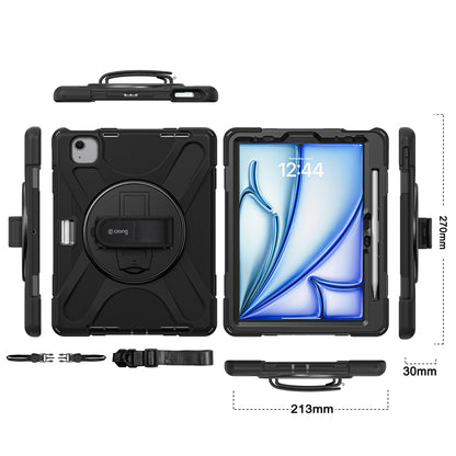 Crong Defender Plus - Tvirtas dėklas iPad Air 11" M3 (2025) / M2 (2024) (juodas)