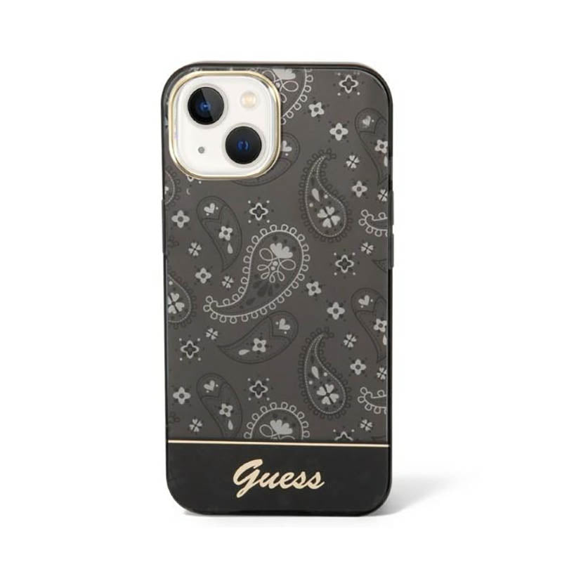 Guess Bandana Paisley – dėklas, skirtas iPhone 14 Plus (juodas)