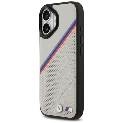 BMW M Tricolor Metal Logo MagSafe - iPhone 17 dėklas (Pilka)