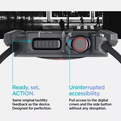 Spigen Rugged Armor - dėklas, skirtas Apple Watch 10 46 mm (tamsiai pilka)