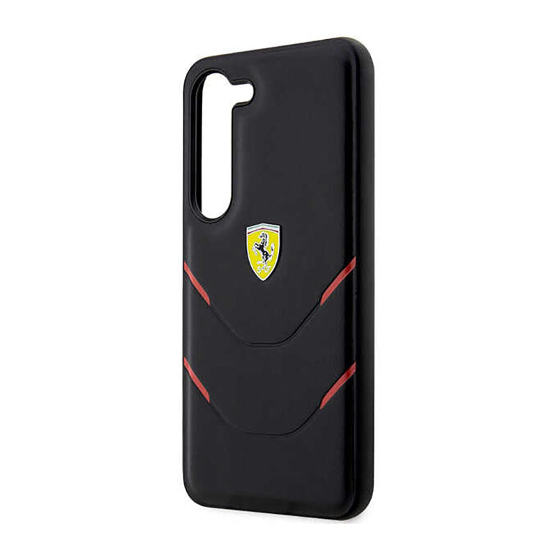 Ferrari Hot Stamp Lines – dėklas Samsung Galaxy S23 (juodas)