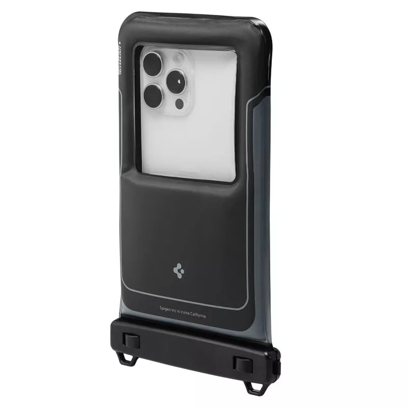 Spigen A611P Universalus vandeniui atsparus plūduriuojantis dėklas, 2 vnt. – Vandeniui atsparus dėklas išmaniesiems telefonams iki 6,9" (Matinė juoda)