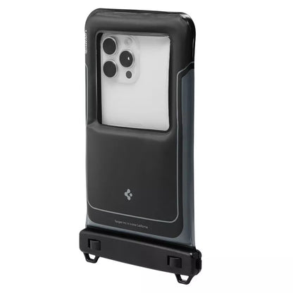 Spigen A611P Universalus vandeniui atsparus plūduriuojantis dėklas, 2 vnt. – Vandeniui atsparus dėklas išmaniesiems telefonams iki 6,9" (Matinė juoda)