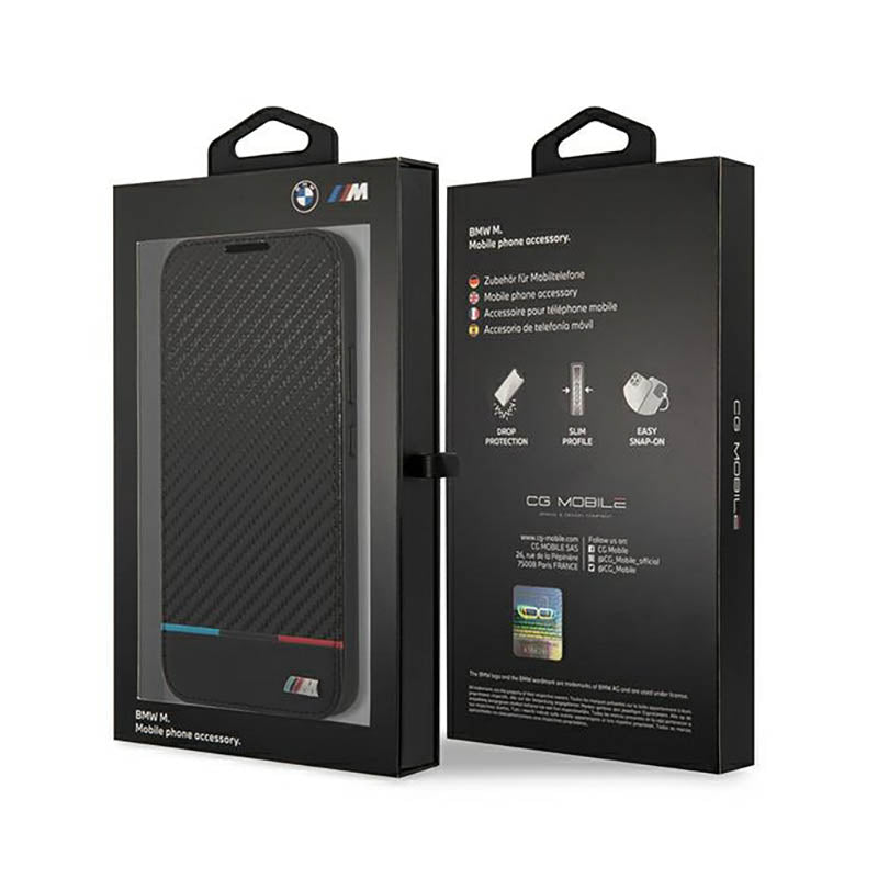 BMW knygos tipo M kolekcijos trikampiai – dėklas, skirtas „Samsung Galaxy S22+“ (juodas)