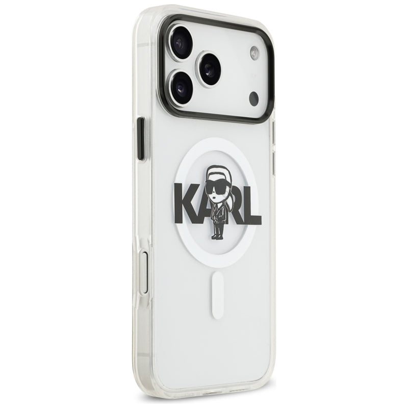 Karl Lagerfeld IML Karl Sketch Logo MagSafe dėklas iPhone 17 Pro Max (Skaidrus)