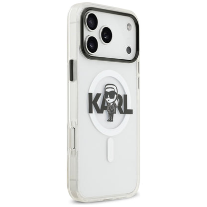Karl Lagerfeld IML Karl Sketch Logo MagSafe dėklas iPhone 17 Pro Max (Skaidrus)