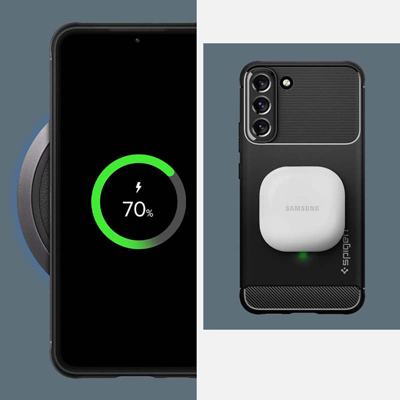 Spigen Rugged Armor - dėklas skirtas Samsung Galaxy S22 (juodas)