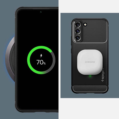 Spigen Rugged Armor - dėklas skirtas Samsung Galaxy S22 (juodas)