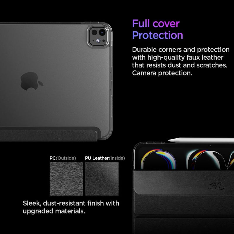 Spigen Liquid Air Folio – dėklas, skirtas iPad Pro 11" (M5, 2025 / M4, 2024) (juodas)