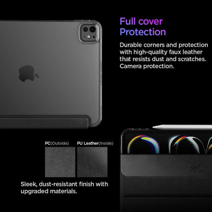 Spigen Liquid Air Folio – dėklas, skirtas iPad Pro 11" (M5, 2025 / M4, 2024) (juodas)