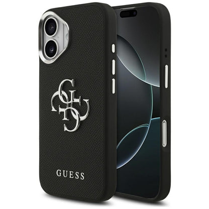 Guess Grained Big 4G Classic Logo dėklas iPhone 17 (juodas)