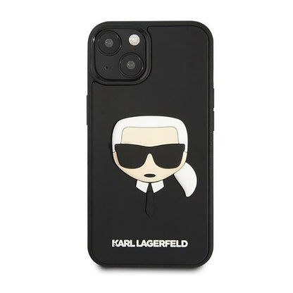 Karl Lagerfeld 3D guminė Karlo galva – dėklas, skirtas iPhone 14 Plus (juodas)