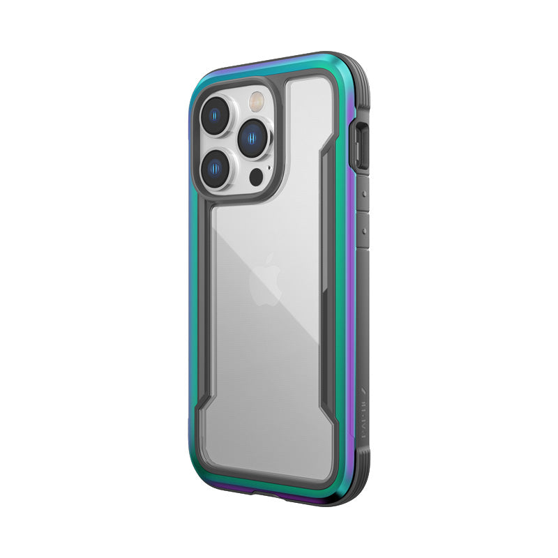 X-Doria Raptic Shield – aliuminio dėklas iPhone 14 Pro (atsparumas kritimui iš 3m) (persiliejančių spalvų)