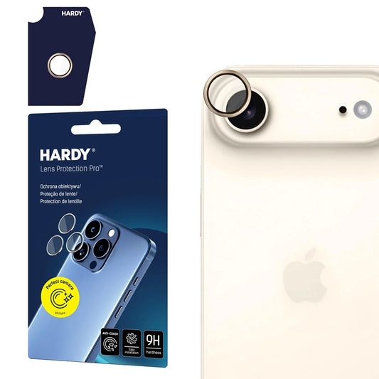 3mk HARDY Profesionali objektyvo apsauga – Kameros objektyvo stiklas, skirtas iPhone Air (Titano auksas)