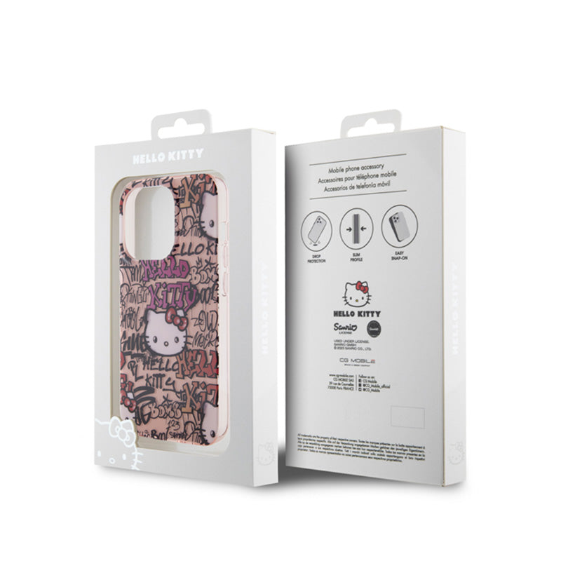Hello Kitty IML Tags Graffiti – „iPhone 14 Pro Max“ dėklas (rožinis)