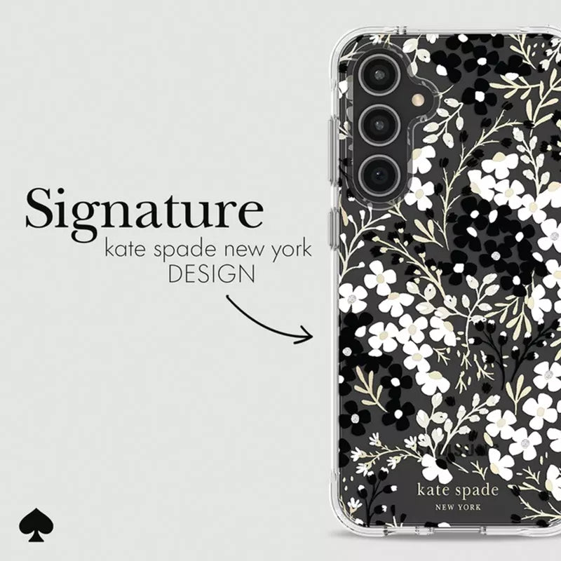 Kate Spade New York Multi Floral - Samsung Galaxy S23 FE 5G dėklas (juodas ir baltas)