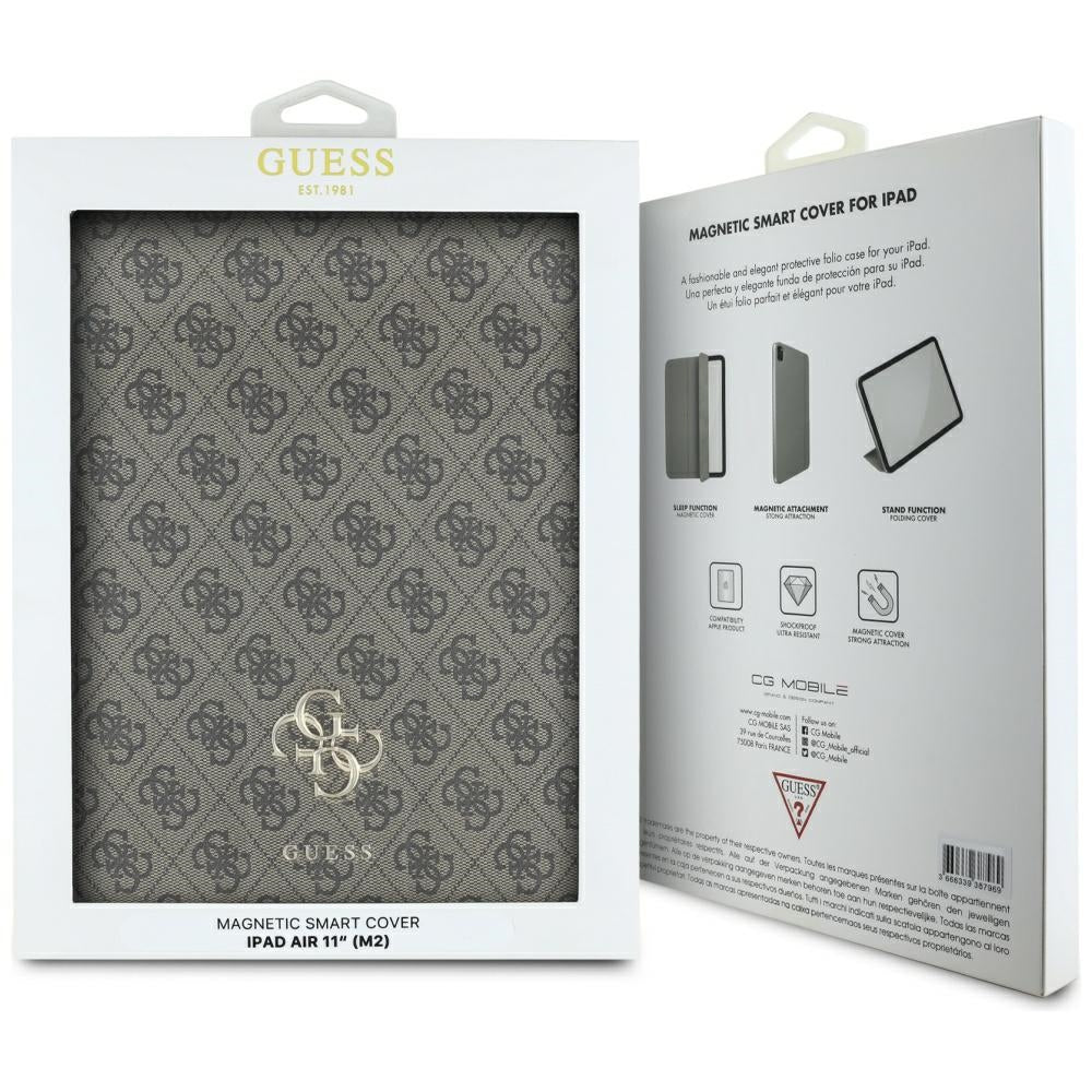 Guess Magnetic 4G Big Logo – Dėklas iPad Air 11" M3 (2025) / iPad Air 11" M2 (2024) (ruda)