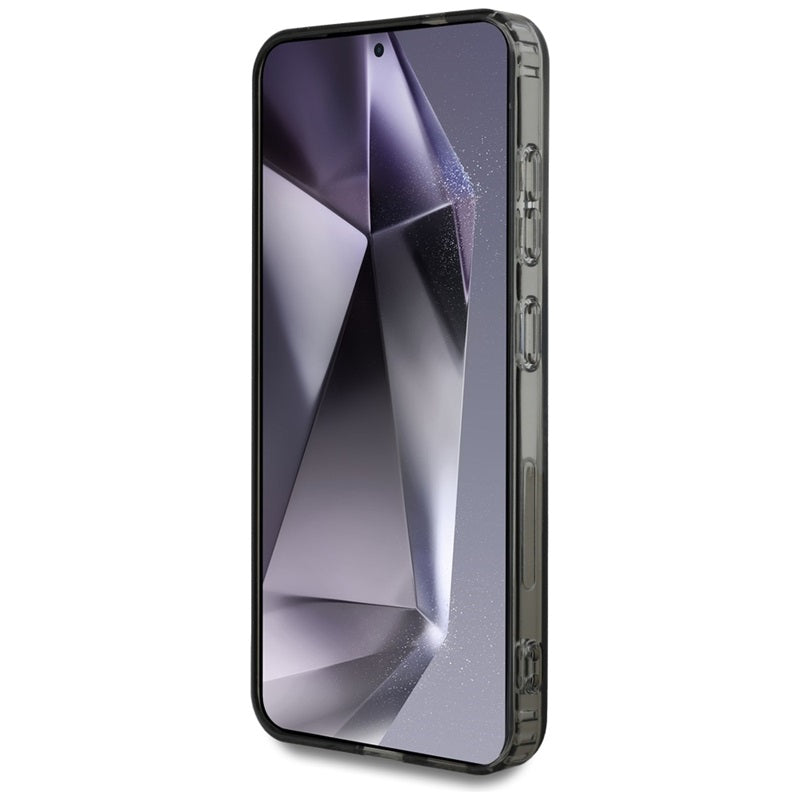 Karl Lagerfeld Karlo galvos logotipas su kalnų krištolais – Dėklas, skirtas Samsung Galaxy S25 (Juoda)