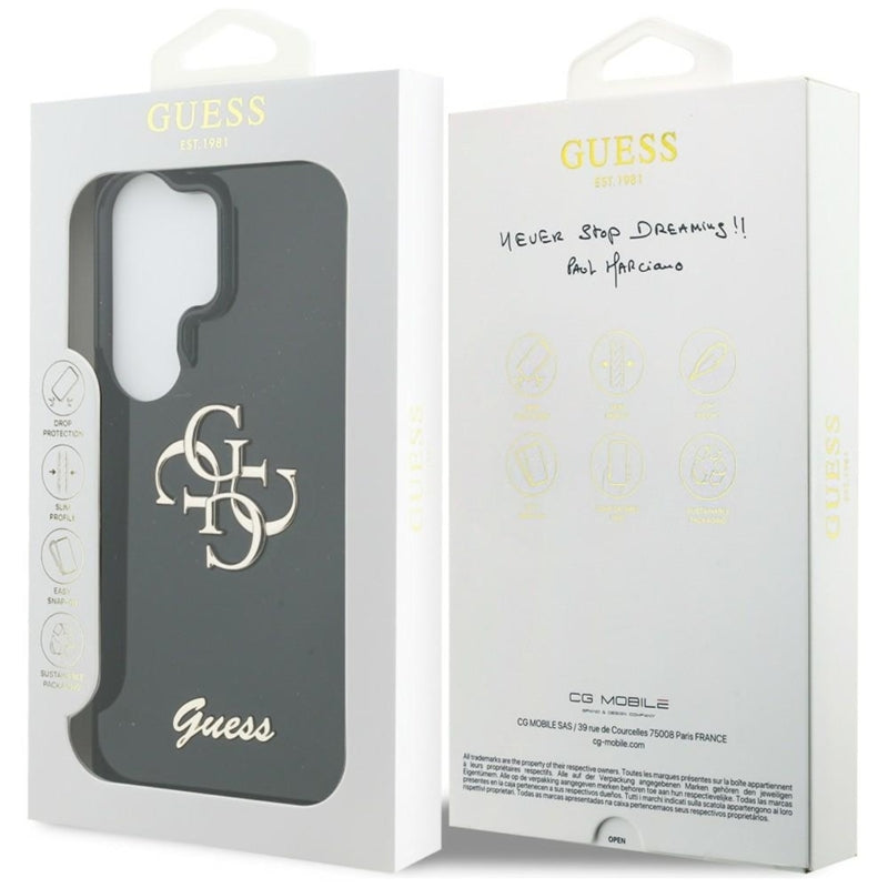 Guess IML Big Metal 4G Script dėklas - Samsung Galaxy S26 Ultra (juodas)